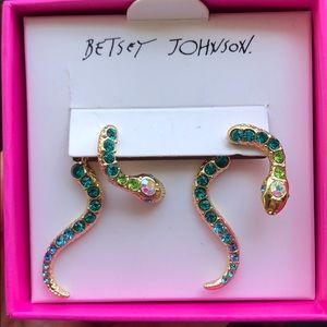 Betsey Johnson Gold-Tone Pavé Crystal Snake Ear.